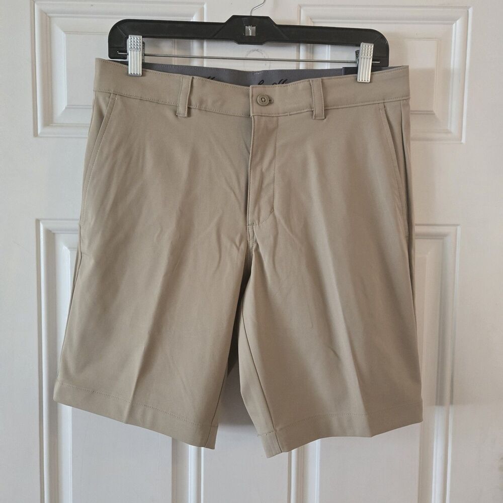 Ben Hogan Performance Mens Golf Shorts Size 30 Chinchilla Khaki Stretch UPF 50